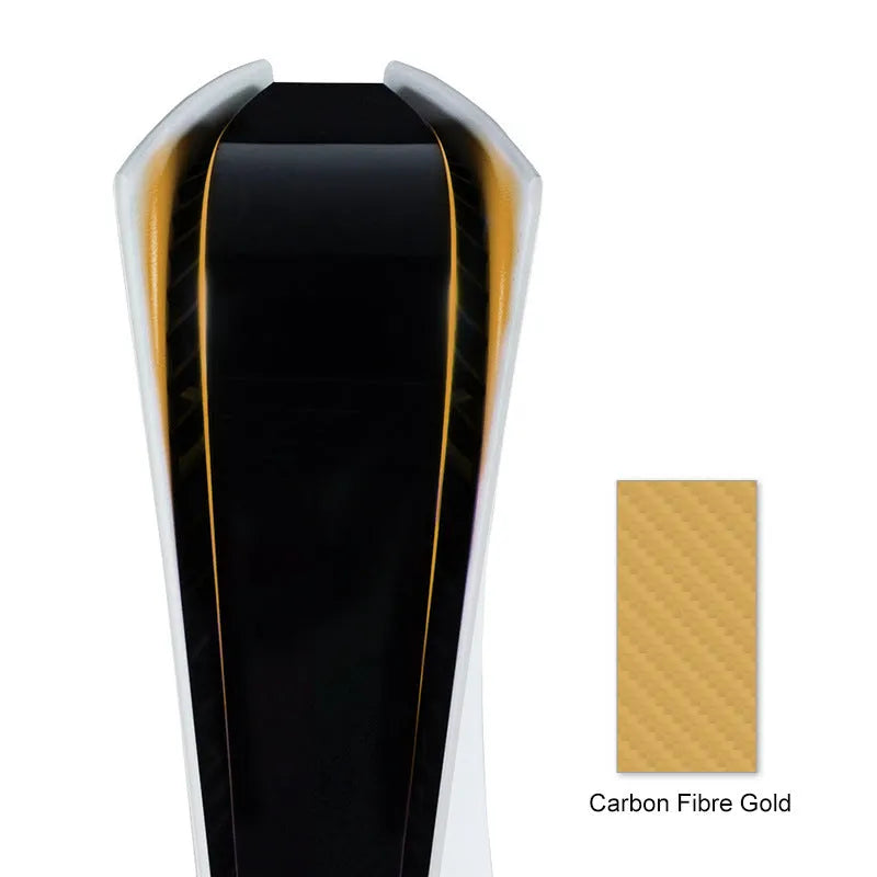 Carbon fibre pattern PVC film sticker for PS5 console light bar in blue, gold, pink, and red colour options
