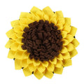 Yellow sunflower-patterned dog snuffle mat for slow feeding and nosework training