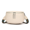 Women's soft PU messenger bag in saddle shape with cross-body strap