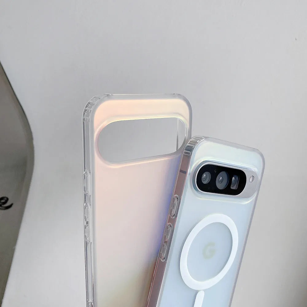 Google Pixel laser frosted phone case with transparent TPU+PC construction