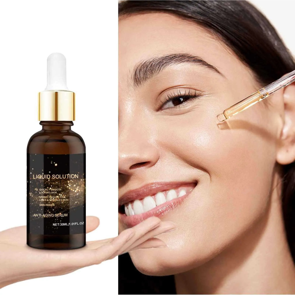 30 ml bottle of facial liquid moisturising solution with hyaluronic acid