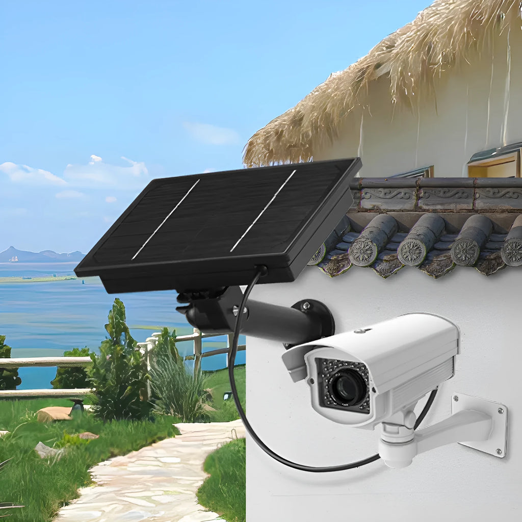 5W solar panel security camera UPS with built-in 18650 battery for outdoor backup power