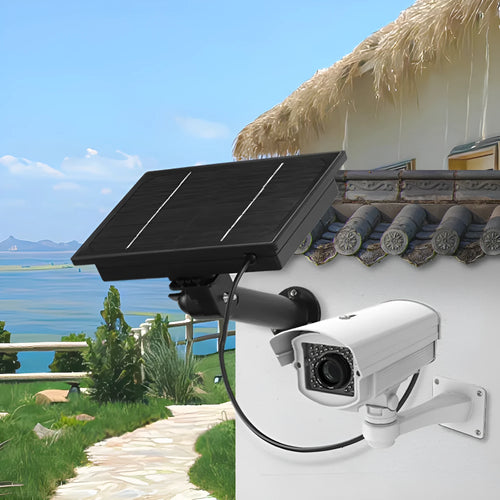 5W solar panel security camera UPS with built-in 18650 battery for outdoor backup power