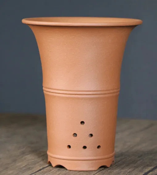 Large-diameter purple clay flower pot in classical ceramic style, available in multiple colours for Clivia and succulents