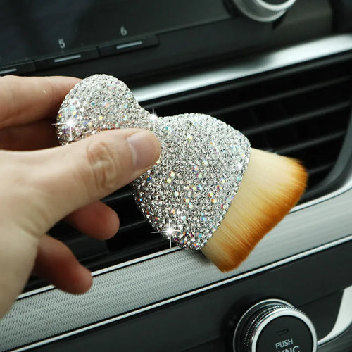 Car interior soft brush for dust removal in PVC material measuring 10cm length