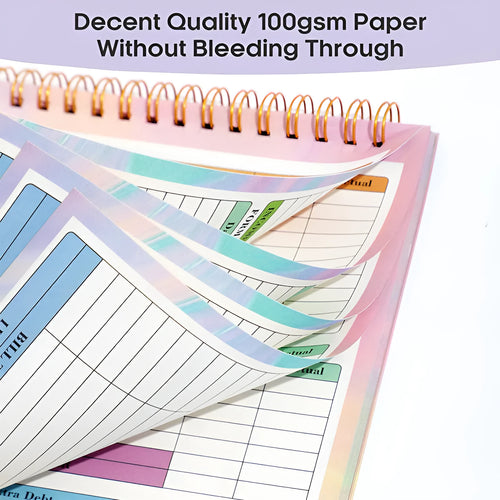 B5 spiral-bound wealth management notebook with PP plastic cover for income and expenditure tracking