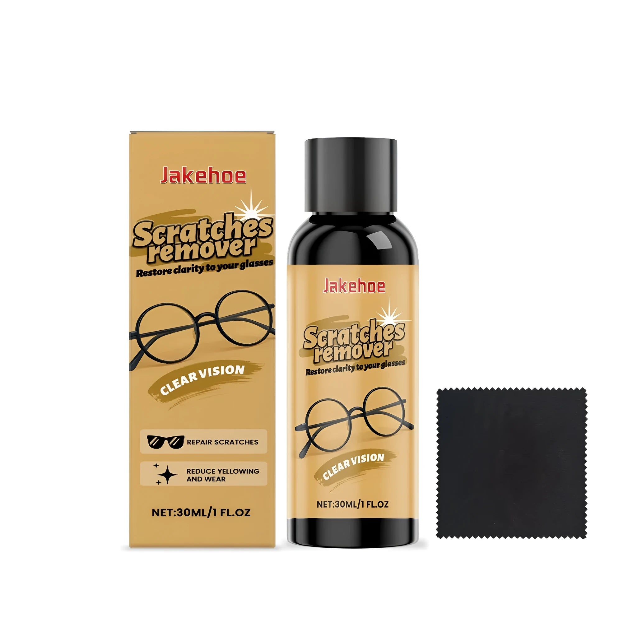 30ml glasses scratch remover bottle with microfibre cloth for eyeglass lens scratches