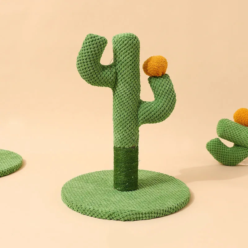 Masson cactus design cat scratch board and climbing post with cotton thread scratching surface.