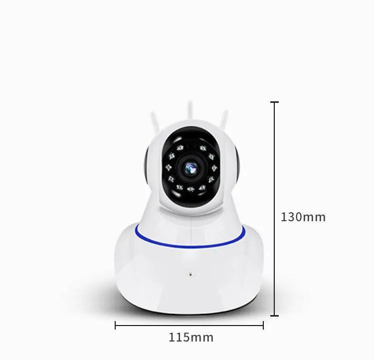 White dome-style wireless security camera with a 3.6mm lens for indoor and outdoor HD surveillance.
