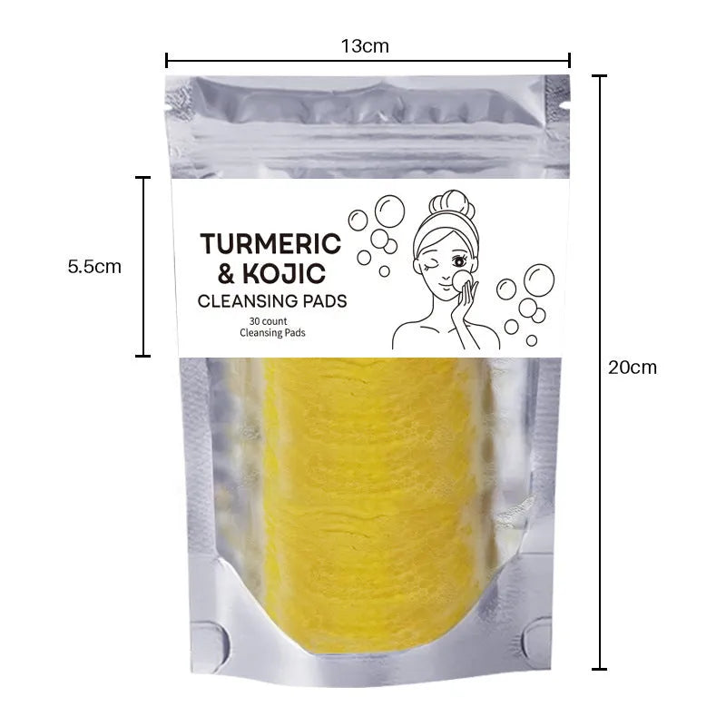Turmeric cleansing mousse facial cleaning pad set with 30 reusable pads and ginger soap