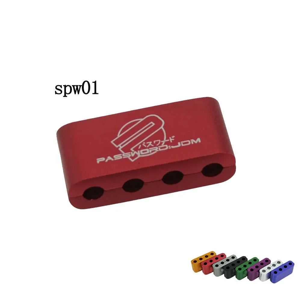 Three-piece metal car modification fastening clamp in six colour options