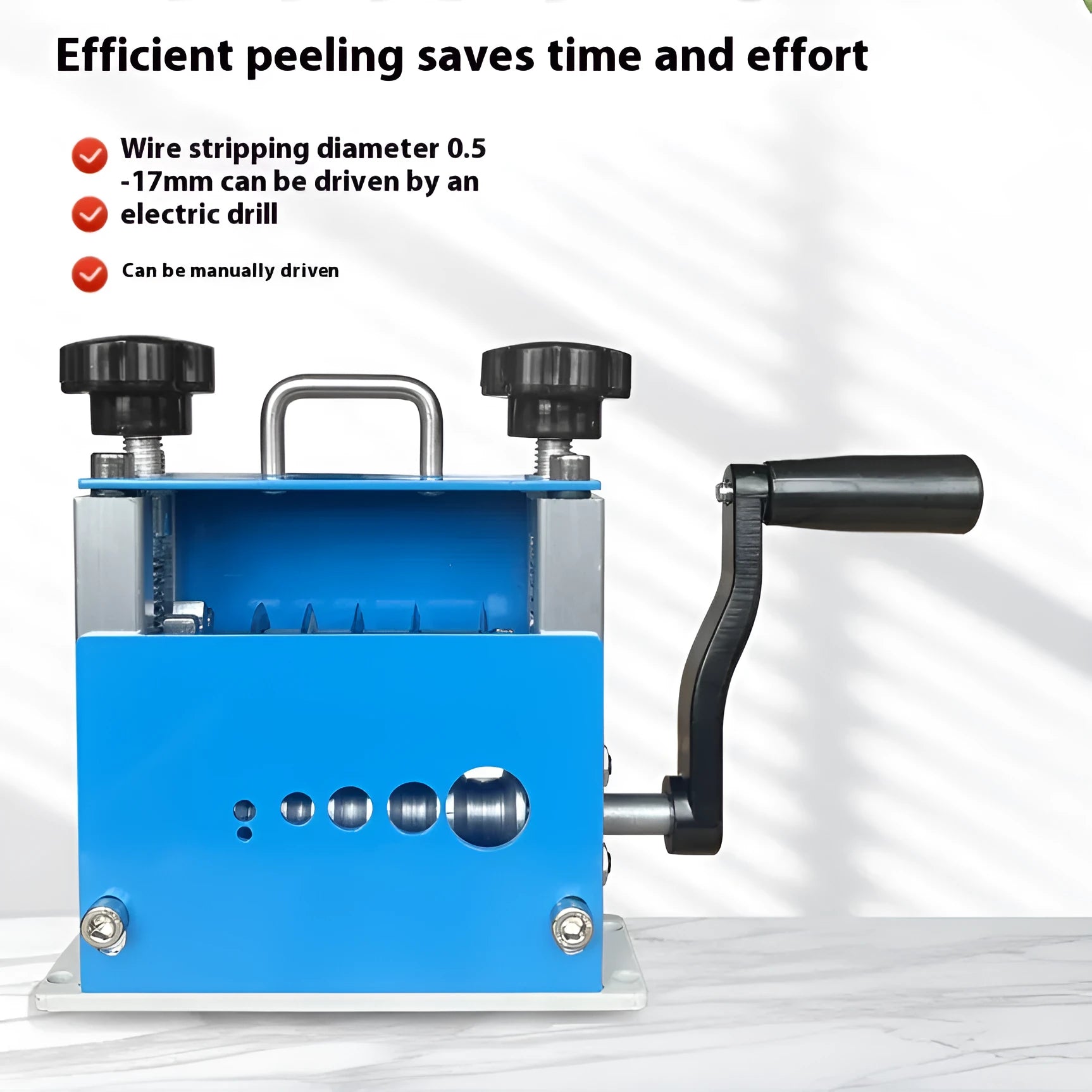 SD-017 manual wire stripping machine with adjustable diameter settings from 0.5mm to 17mm for electrical cables