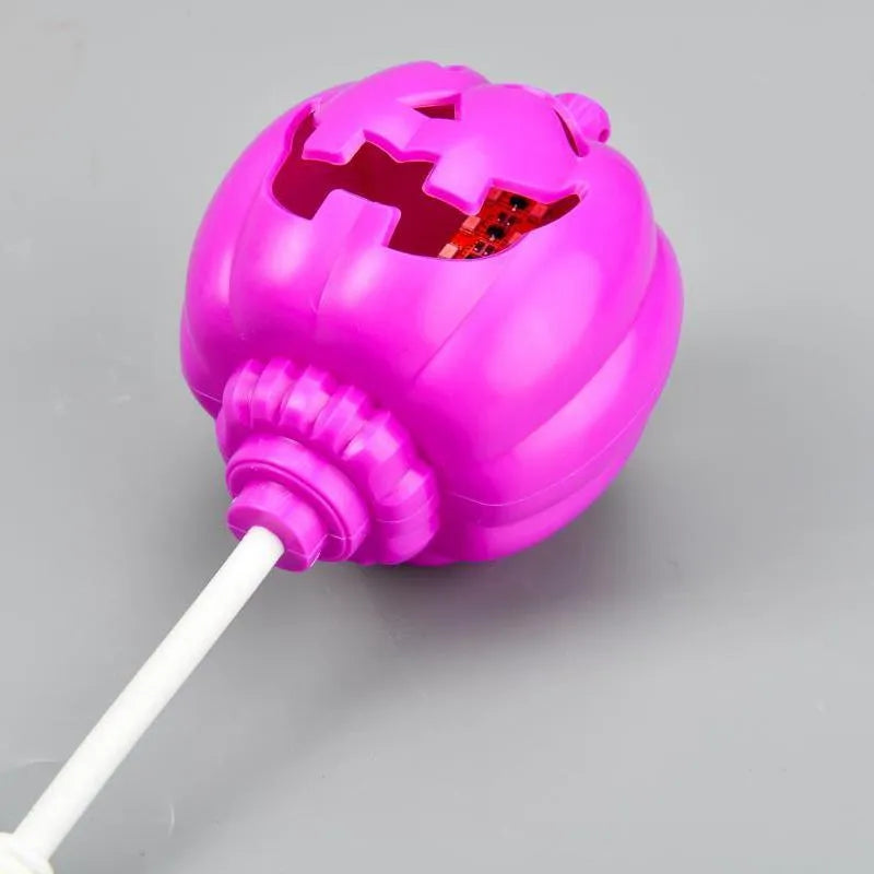 Pumpkin shaped LED lamp with yellow or purple light options for Halloween and autumn decoration