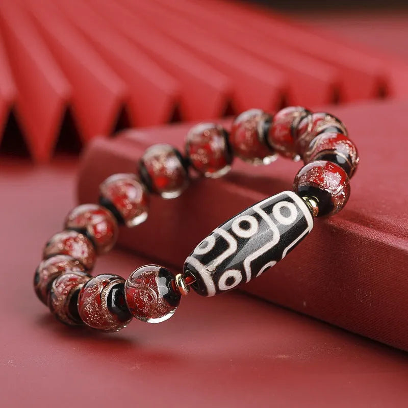 Chinese style coloured glaze bracelet with snake lucky beads in 10mm, 12mm, 14mm sizes