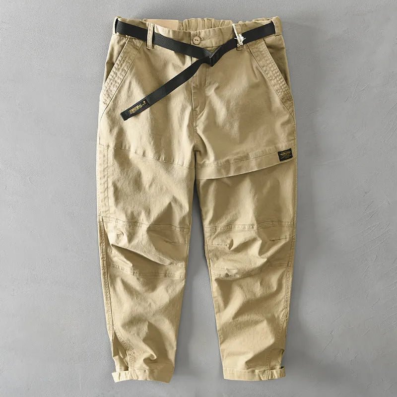 Men's cotton elastic overalls in loose fit design available in four colours
