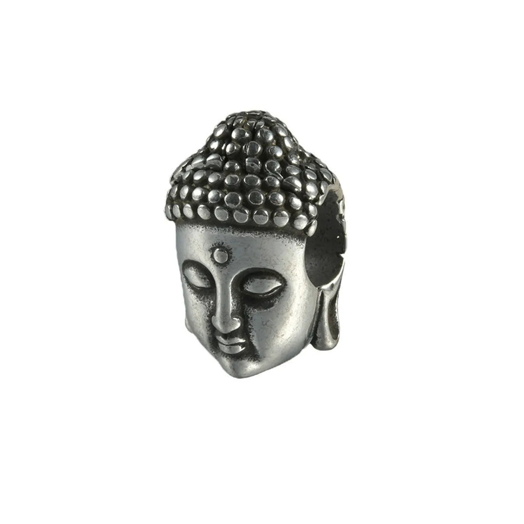 Stainless steel hollow skull Buddha earrings showing geometry shape and electroplated colour options