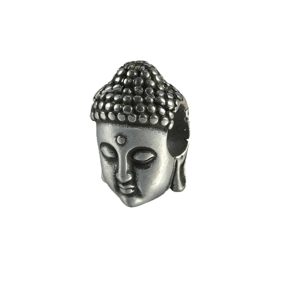 Stainless steel hollow skull Buddha earrings showing geometry shape and electroplated colour options