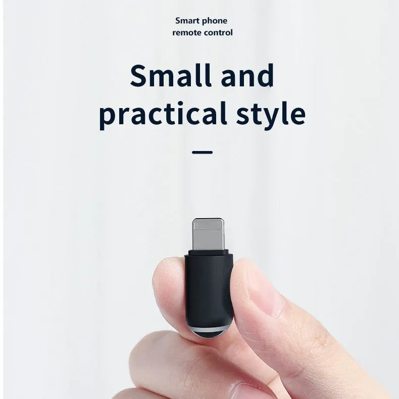 Black capsule infrared emitter with Lightning, Type-C and Micro-USB connectors for smartphone remote control