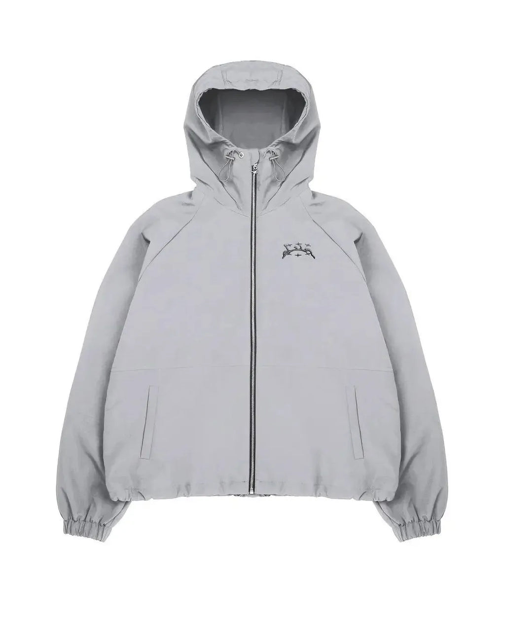 Men's grey loose fit hooded sun protection jacket with British style detailing