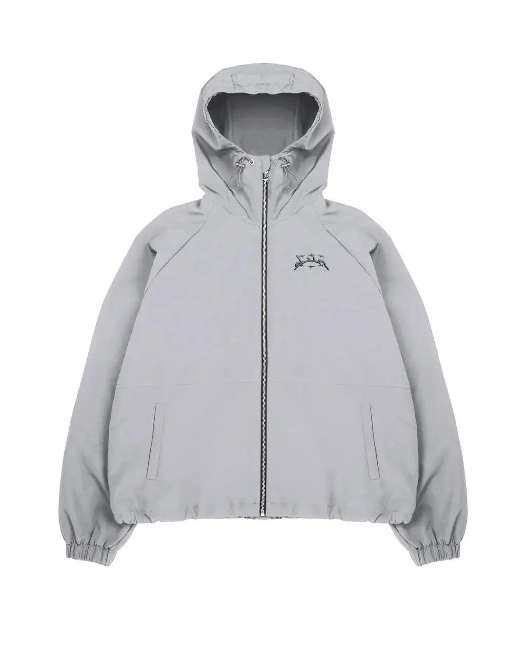 Men's grey loose fit hooded sun protection jacket with British style detailing
