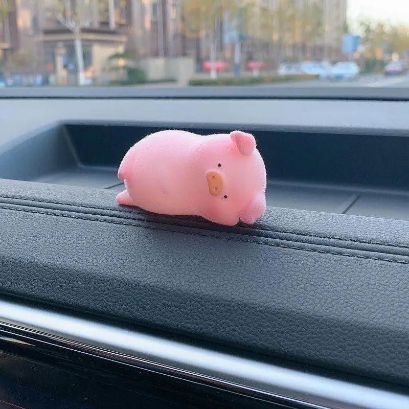 Cute cartoon pig resin figurine car dashboard decoration ornament.