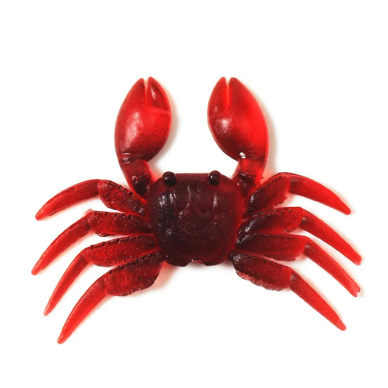 8cm PVC soft plastic crab fishing lure in red and brown colour variations
