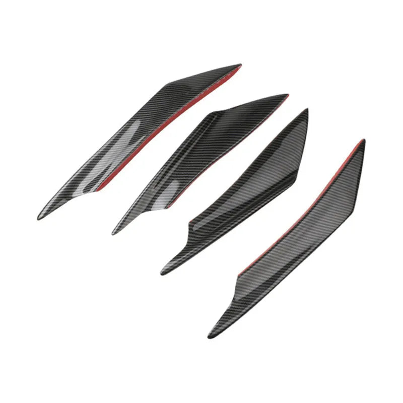 Four-piece carbon fibre pattern bumper blade spoiler for automotive installation
