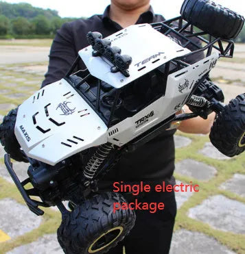 Large black 4WD remote control off-road climbing car with 2.4G wireless controller