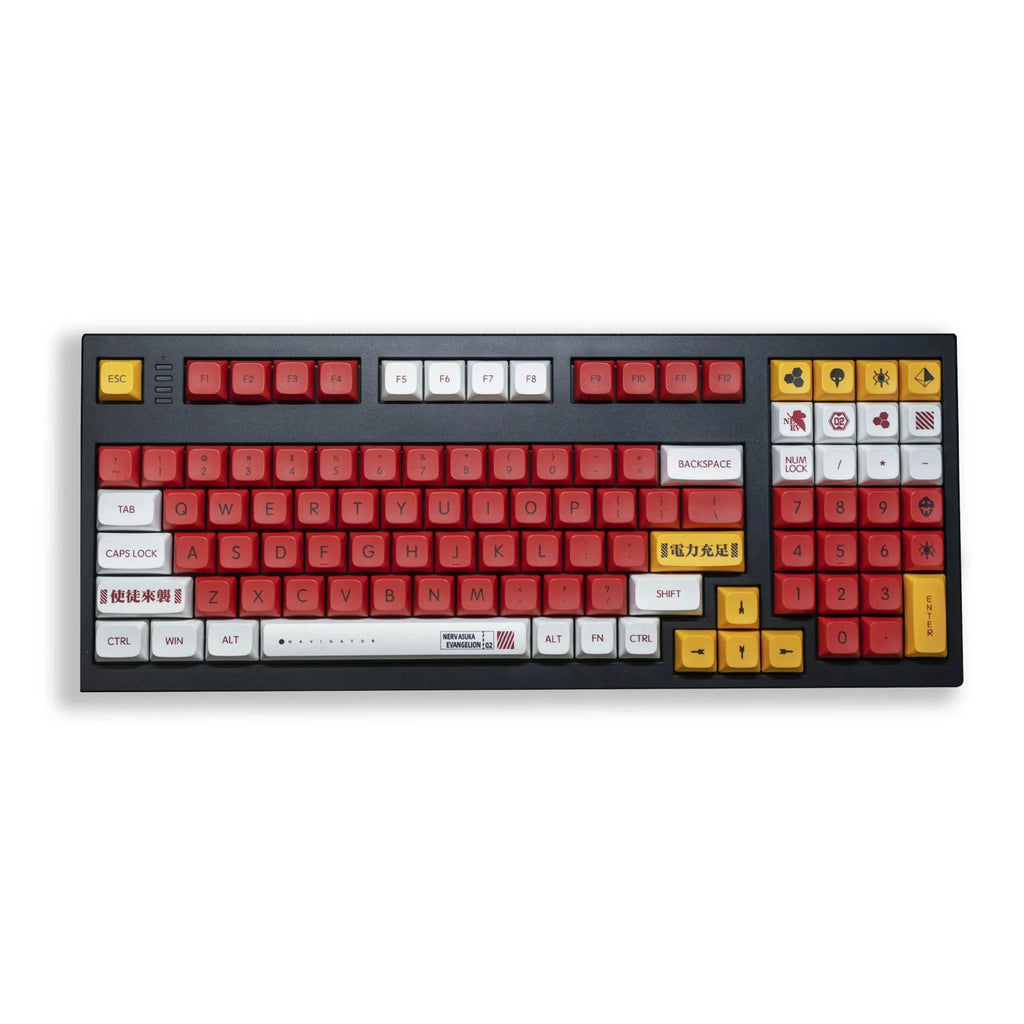 138 colourful Boy and Girl themed PBT keycaps for mechanical keyboards, packed in a box.
