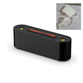 Black ultrasonic humidifier with LED flame lighting and water mist emission