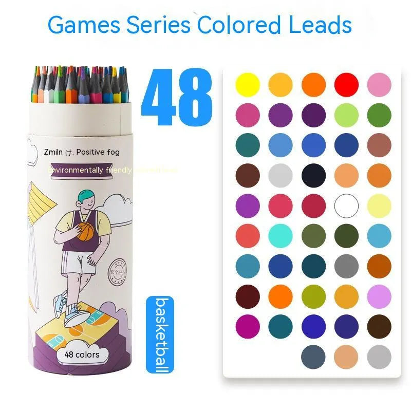 Zhenglin Sports Series colour pencils with paper barrel in multiple colour set options