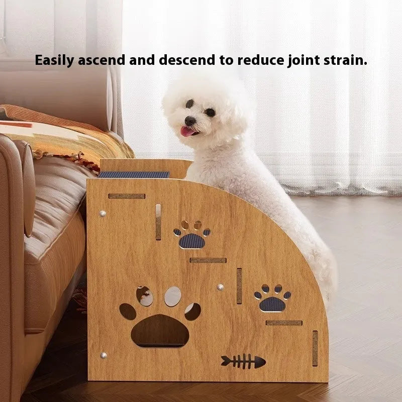 Pet small dog anti-skid wear-resistant auxiliary stairs with density board and carpet cloth, three layer configuration