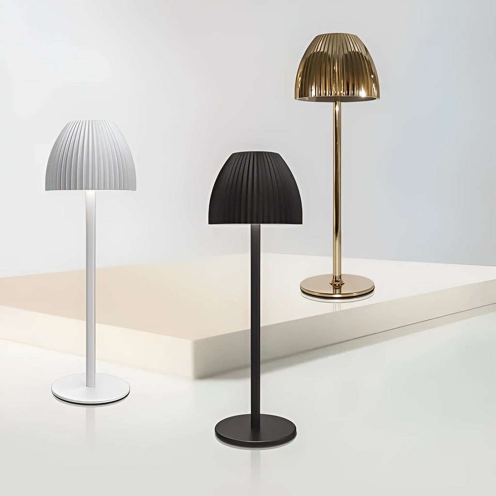 Ins pattern dimmable night lamp in thin round bottom black or white with USB charging