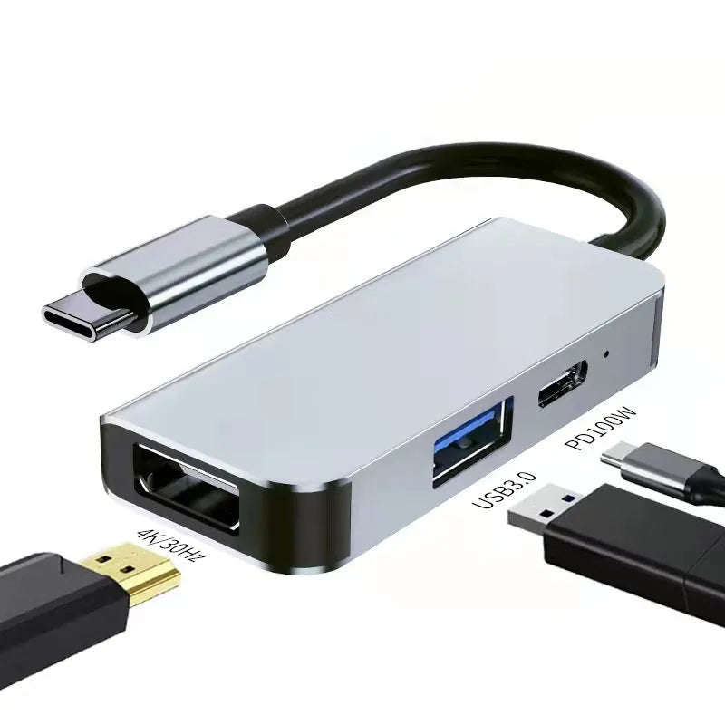 Portable notebook and tablet computer expansion dock with TYPE-C interface and 13.5cm cable