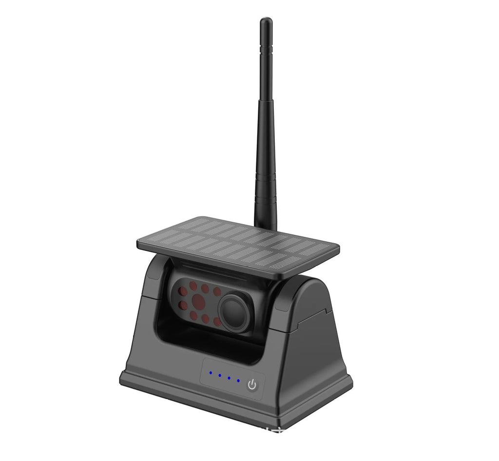 Solar wireless charging camera with aluminium alloy shell and magnet suction base for vehicle mounting.