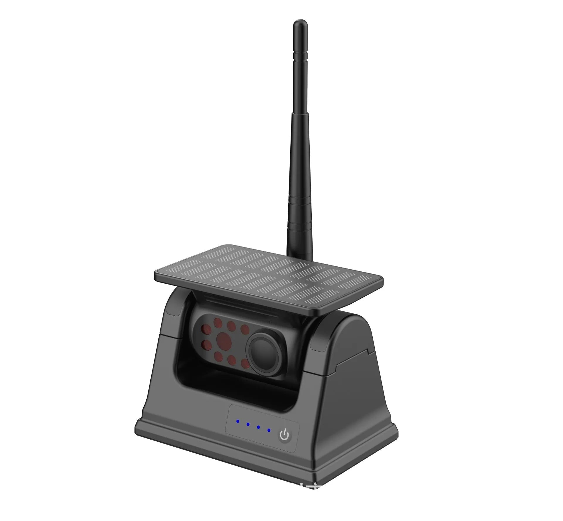 Solar wireless charging camera with aluminium alloy shell and magnet suction base for vehicle mounting.