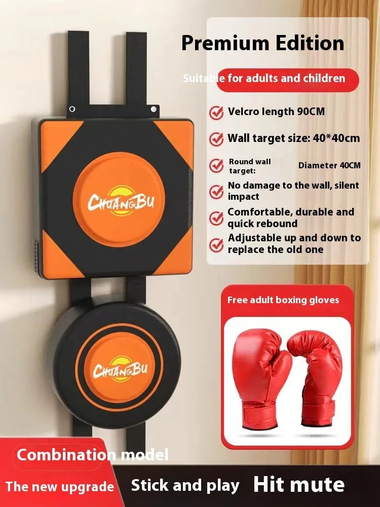 Wall mounted PU leather boxing sandbag punching target for home fitness training