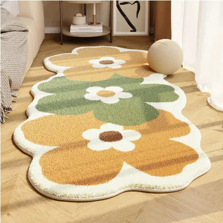 Flower shaped cartoon alien bedside blanket in gradient flower pink colour pattern