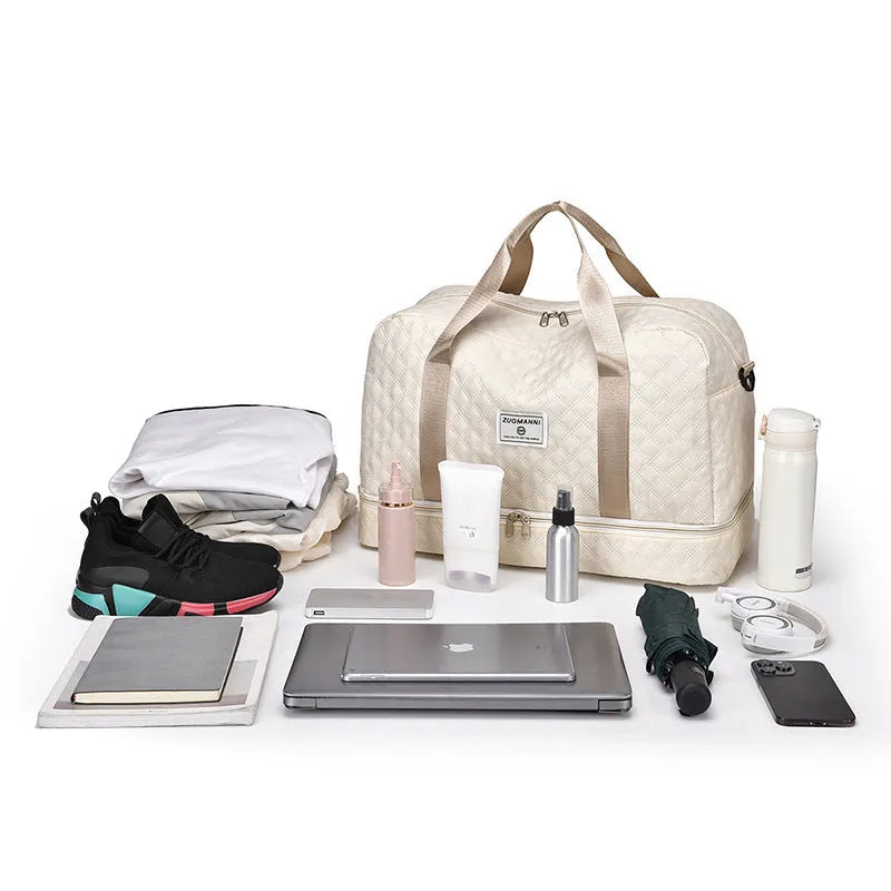 Oxford cloth leisure travel bag with 36-55L capacity in a street style design, shown in a selected colour.