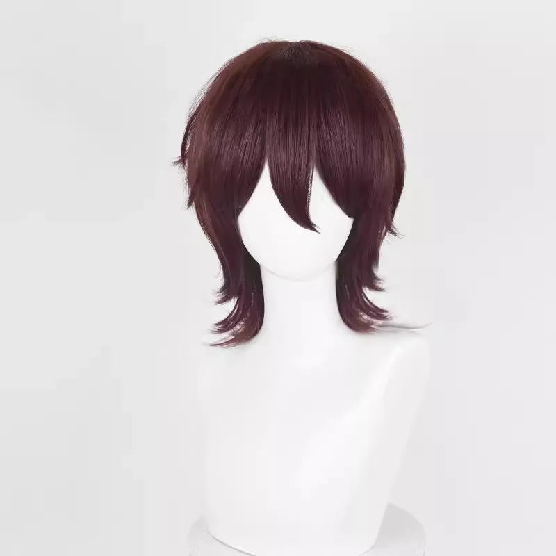 Men's short hairstyle cosplay wig in high-temperature fibre with anti-curling mechanism