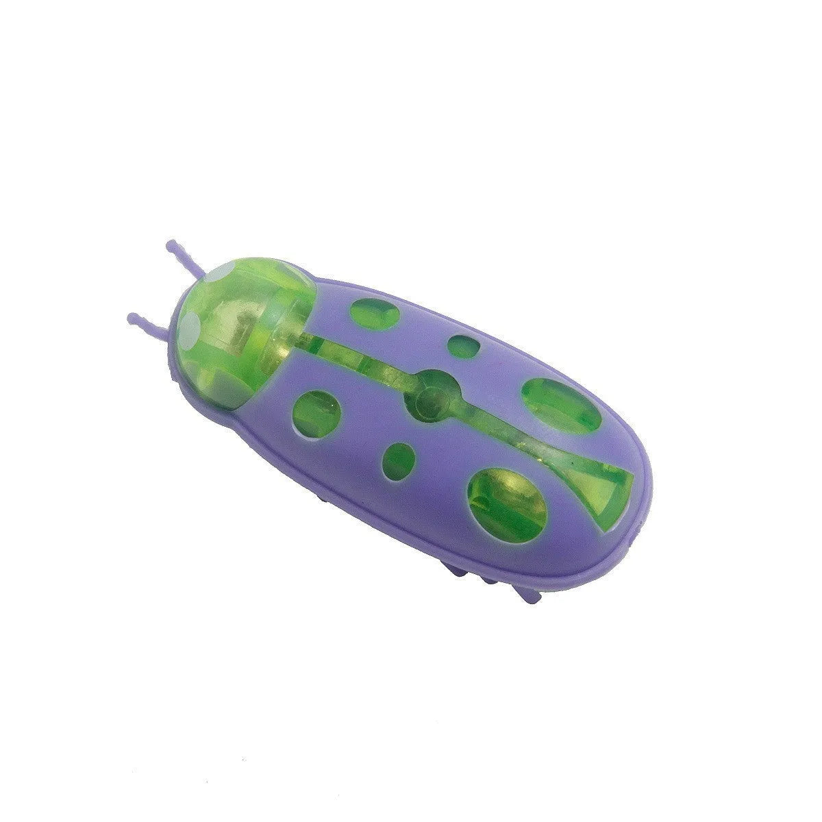 Small electric ladybird beetle toy for cats with automatic flip feature and crawling motion
