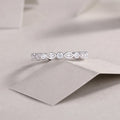 Starry Sky moissanite wedding ring set in S925 silver with platinum plating, gift box packaging, size 7