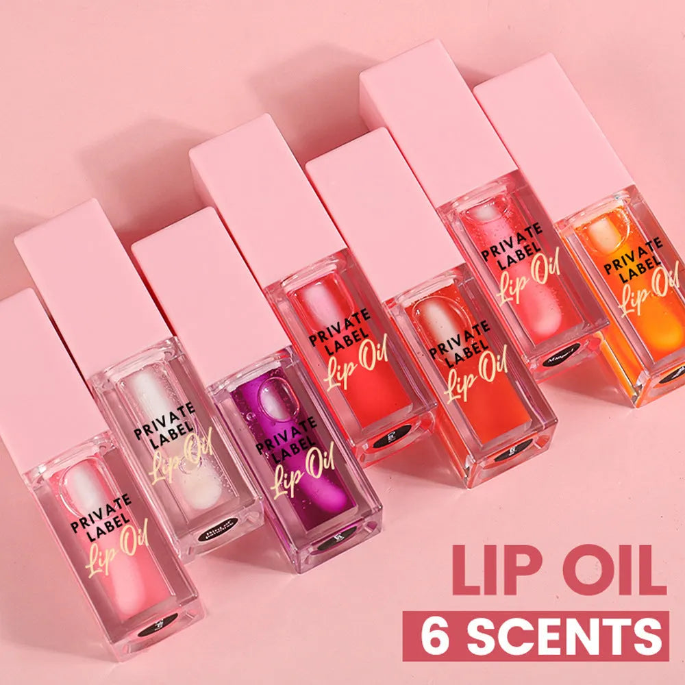 Women's transparent lip gloss tube with six sheer colour options in 6ML size