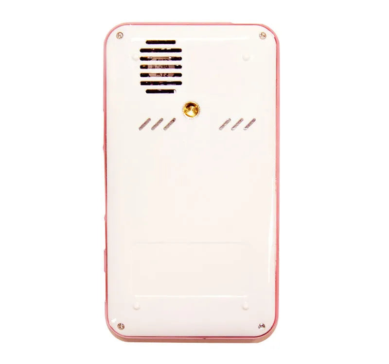 M6S miniature white and rose gold Android projector showing compact 145mm size with smartphone connectivity