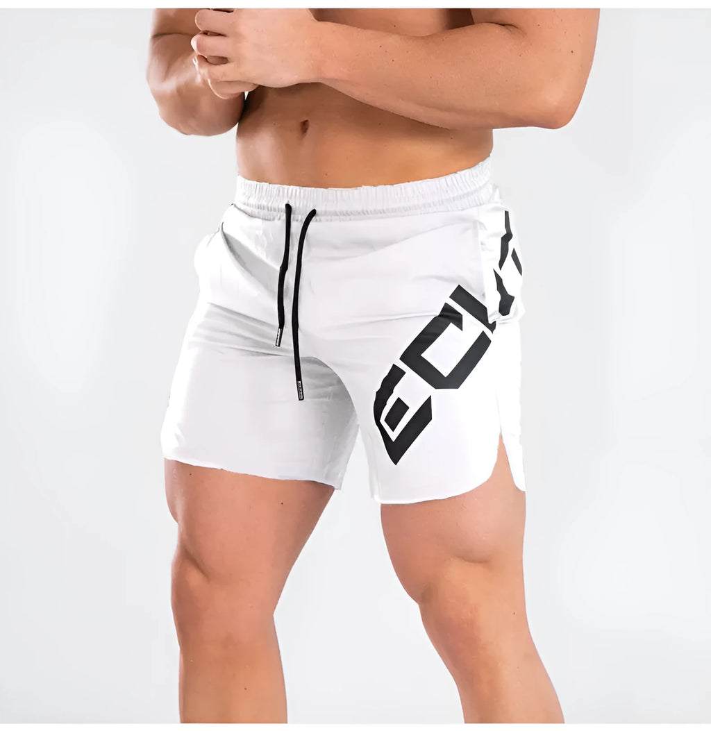 Men's elastic training shorts in quick-drying nylon blend fabric for summer sports
