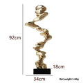 Minimalist abstract resin ornament for hallway hotel living room decoration in bright gold silver or blue