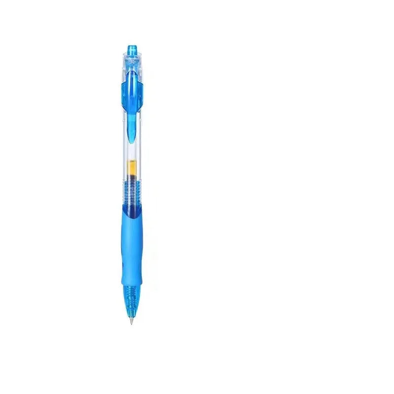 0.5mm gel pen in black, blue and red ink colour options with plastic construction