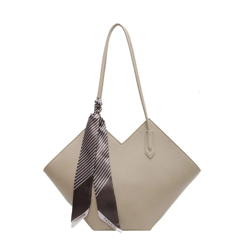 Women's large capacity PU leather shoulder bag in horizontal square shape with eight colour options