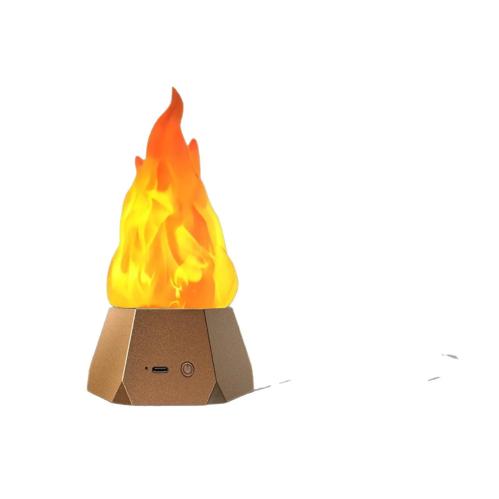 Flame shape decorative night light with gold charging base for indoor and outdoor use