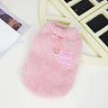 Coral fleece fluffy jacket for dog or cat in blue colour